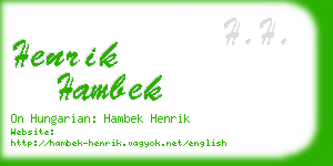 henrik hambek business card